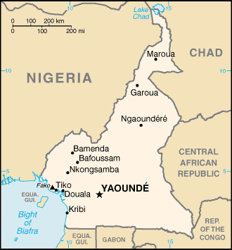 Outline Map of Cameroon