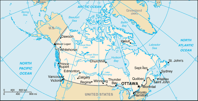 map of canada blank