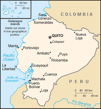 Outline Map of Ecuador