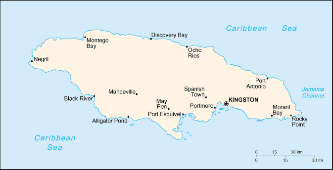 Map of Caribbean • Blank