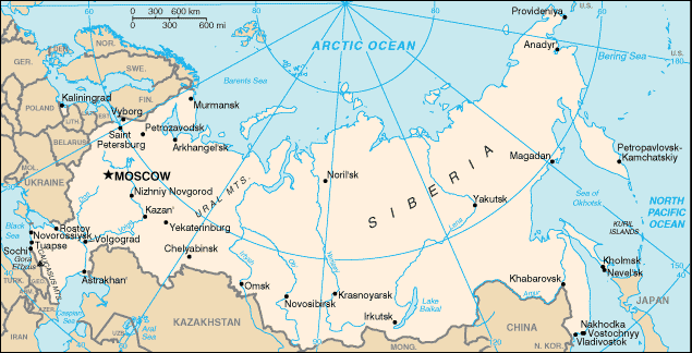 Outline Map of Russia