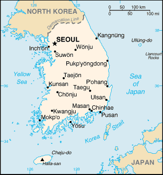 korea map outline