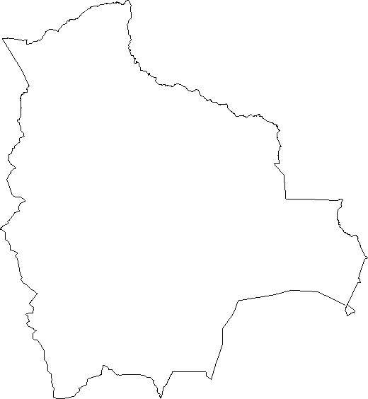 Blank Outline Map of Bolivia