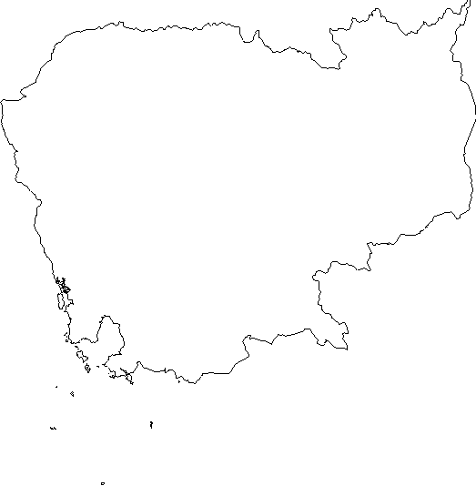 Blank Outline Map of Cambodia