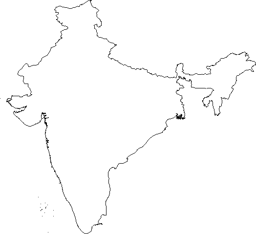 world map blank outline. Blank Outline Map of India