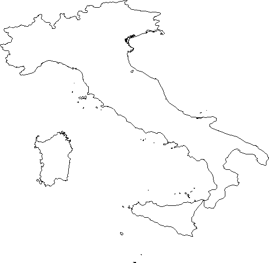 Blank Outline Map of Italy