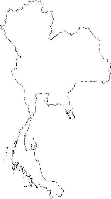 Blank Outline Map of Thailand
