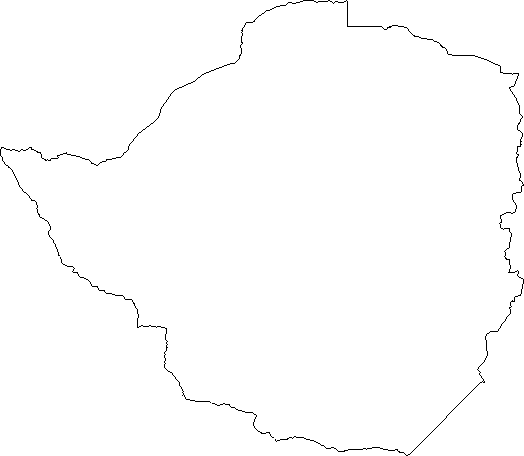 Blank Outline Map of Zimbabwe