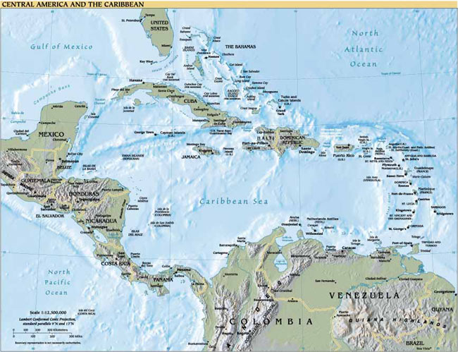 Map of the Caribbean