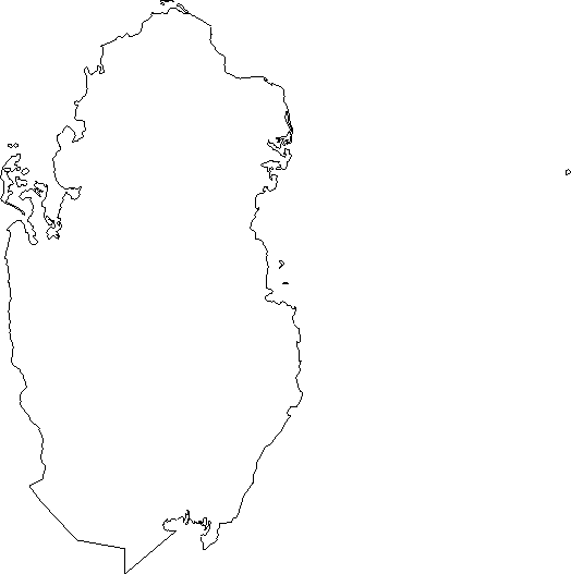Blank Outline Map of Qatar
