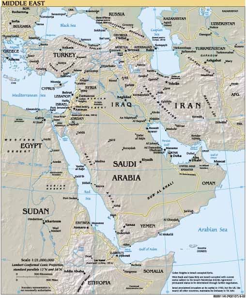 Map of the Middle East